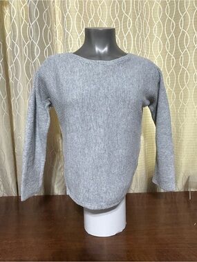 Monk & Lou Light Grey Ribbed Ottoman Sweater- Women